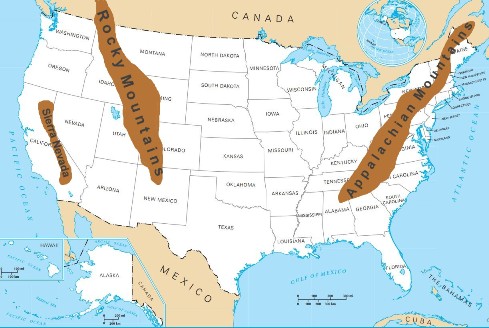 U.S. mountians map